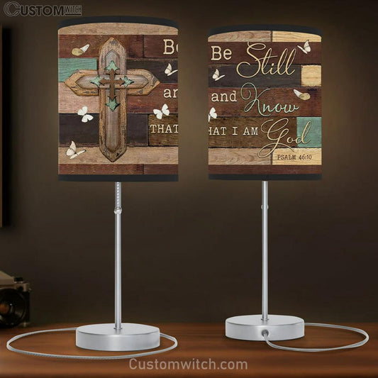 Christian Lamb Gift Be Still And Know That I Am God - Wooden Cross Table Lamb Print - Christian Bedroom Decor