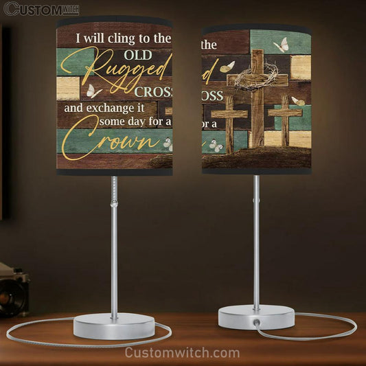 Christian Lamb Gift The Old Rugged Cross Table Lamb Gift Print - Christian Bedroom Decor