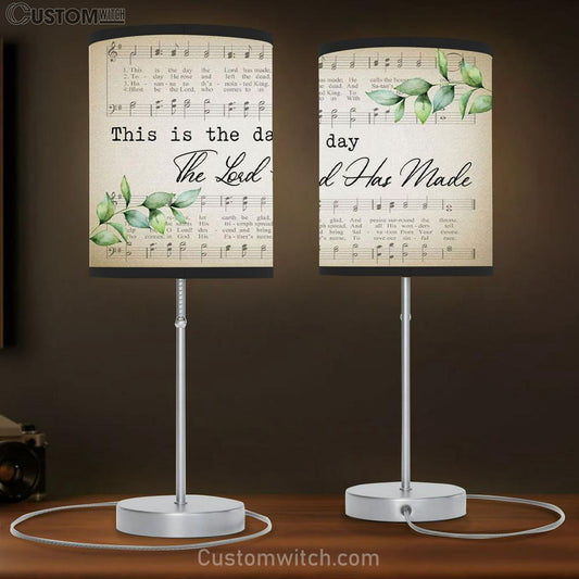 Christian Lamb Gift This Is The Day The Lord Has Made Sheet Music Table Lamb Gift - Christian Bedroom Decor