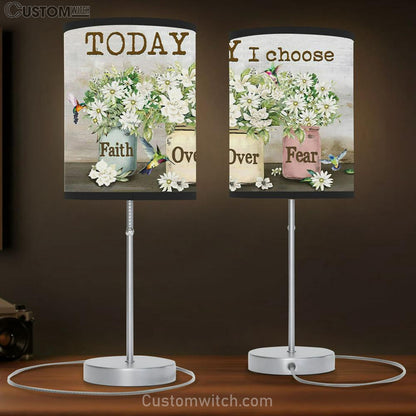 Christian Lamb Gift Today I Choose Faith Over Fear Table Lamb Print - - Christian Bedroom Decor