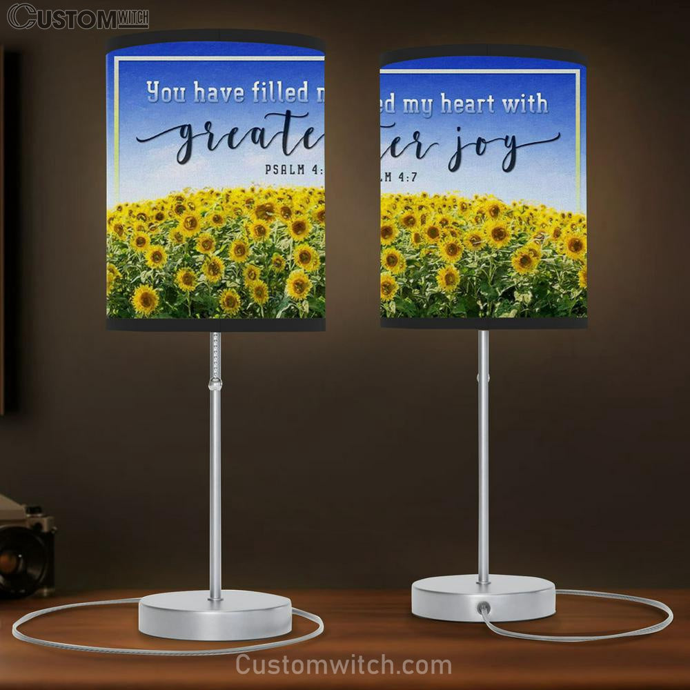 Christian Lamb Gift You Have Filled My Heart With Greater Joy Psalm 47 Table Lamb Print - Christian Bedroom Decor