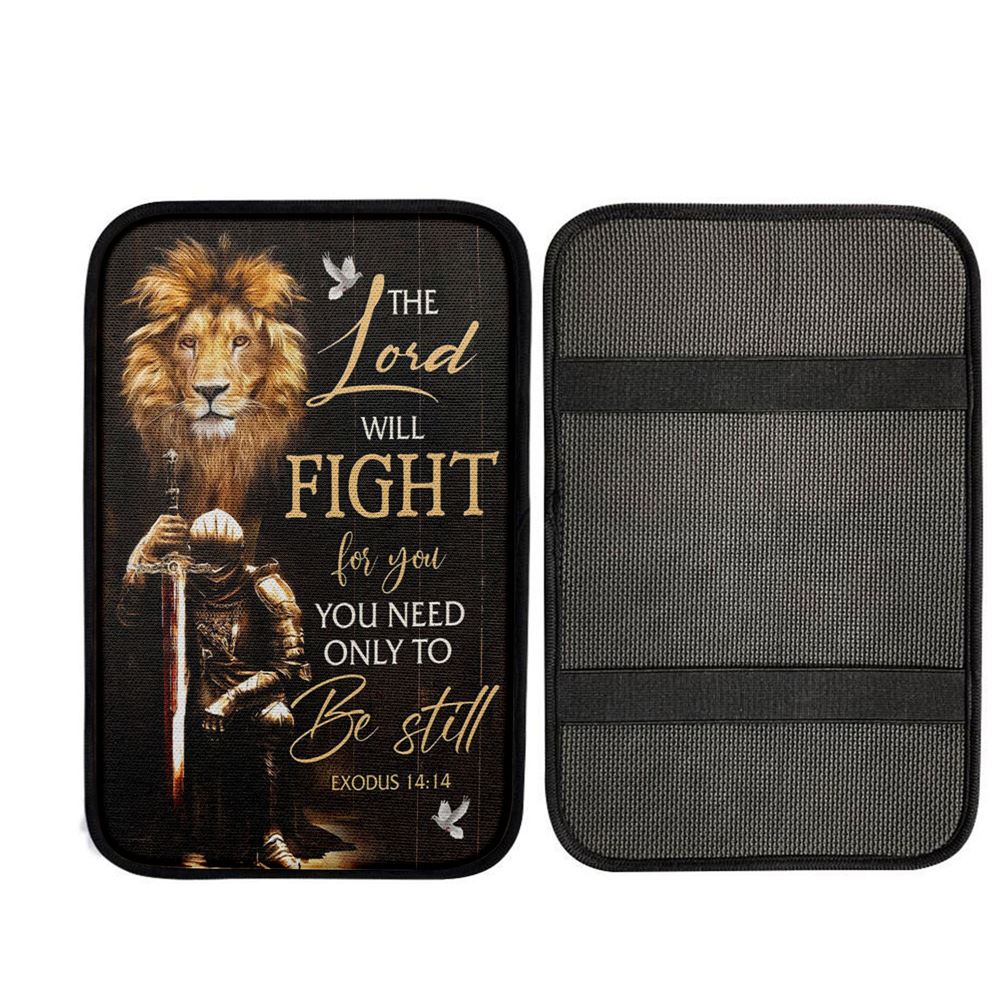Christian Warrior Exodus 1414 The Lord Will Fight For You Car Center Console Cover, Christian Car Accessories