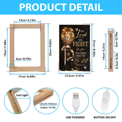 Christian Warrior Exodus 1414 The Lord Will Fight For You Frame Lamp Prints - Bible Verse Decor - Scripture Art