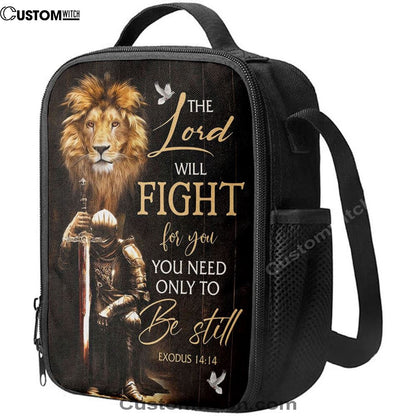 Christian Warrior Exodus 1414 The Lord Will Fight For You Lunch Bag, Christian Lunch Bag For School, Picnic, Religious Lunch Bag