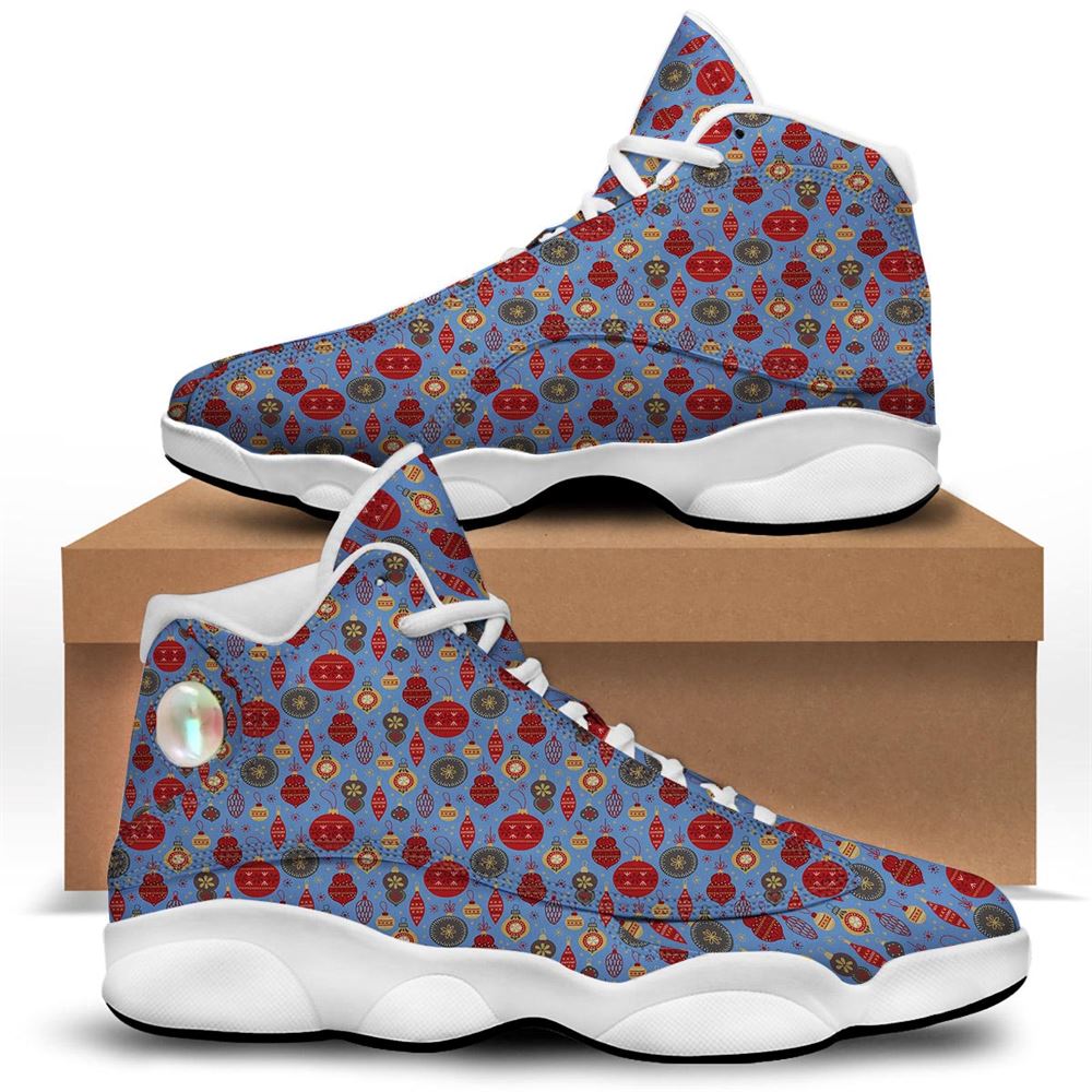 Christmas Basketball Shoes, Baubles Christmas Print Pattern Jd13 Shoes For Men Women, Christmas Fashion Shoes