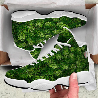Christmas Basketball Shoes, Branches Christmas Tree Print Jd13 Shoes For Men Women, Christmas Fashion Shoes