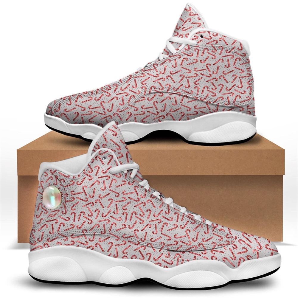 Christmas Basketball Shoes, Christmas Candy Print Pattern Jd13 Shoes For Men Women, Christmas Fashion Shoes