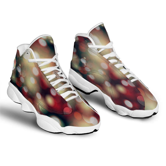 Christmas Basketball Shoes, Christmas Defocused Lights Print Jd13 Shoes For Men Women, Christmas Fashion Shoes