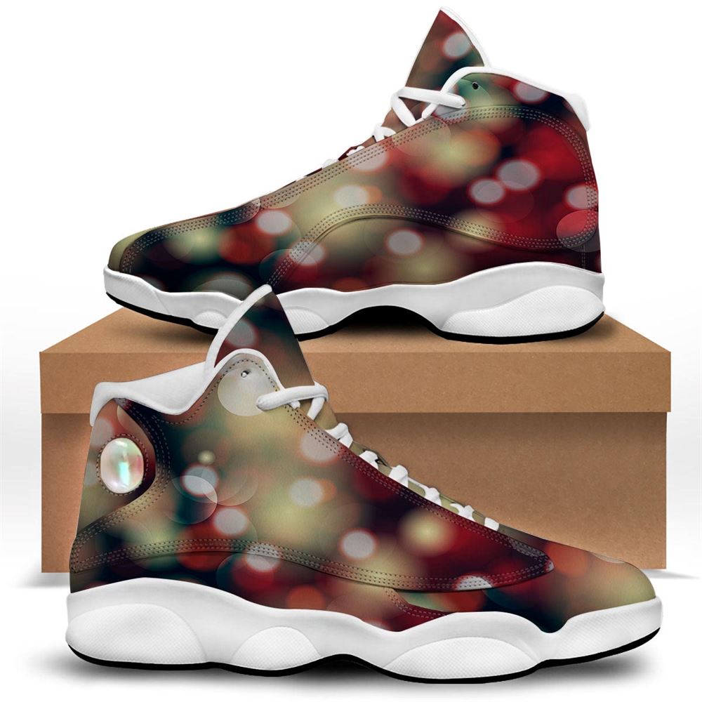 Christmas Basketball Shoes, Christmas Defocused Lights Print Jd13 Shoes For Men Women, Christmas Fashion Shoes