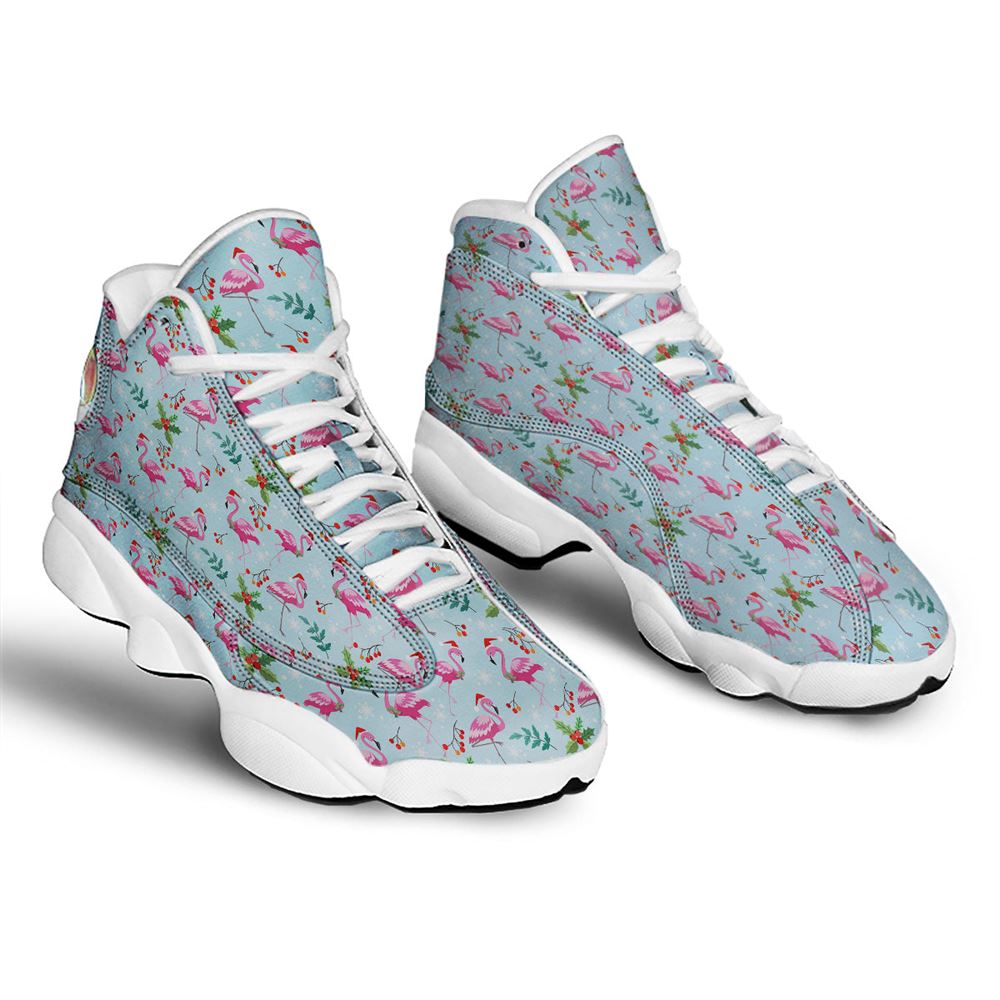 Christmas Basketball Shoes, Christmas Flamingo Pink Print Pattern Jd13 Shoes For Men Women, Christmas Fashion Shoes
