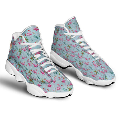 Christmas Basketball Shoes, Christmas Flamingo Pink Print Pattern Jd13 Shoes For Men Women, Christmas Fashion Shoes