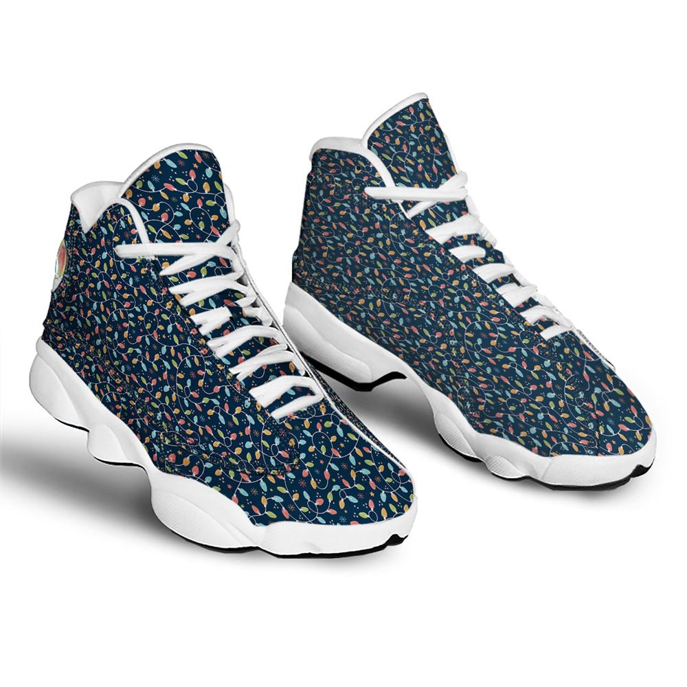Christmas Basketball Shoes, Christmas Lights Colorful Print Jd13 Shoes For Men Women, Christmas Fashion Shoes