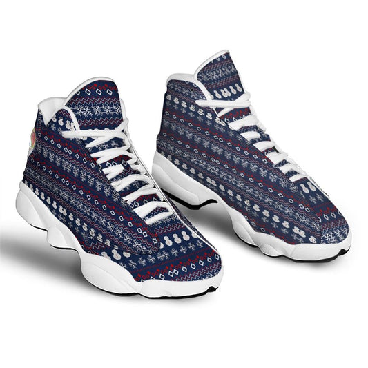 Christmas Basketball Shoes, Christmas Scandinavian Print Pattern Jd13 Shoes For Men Women, Christmas Fashion Shoes