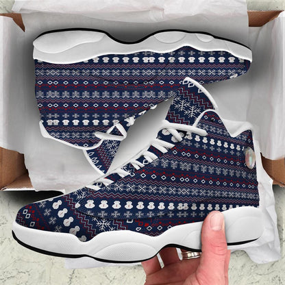 Christmas Basketball Shoes, Christmas Scandinavian Print Pattern Jd13 Shoes For Men Women, Christmas Fashion Shoes