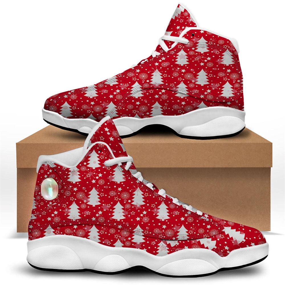 Christmas Basketball Shoes, Christmas Tree Polka Dot Print Pattern Jd13 Shoes For Men Women, Christmas Fashion Shoes