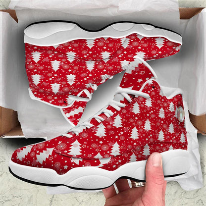 Christmas Basketball Shoes, Christmas Tree Polka Dot Print Pattern Jd13 Shoes For Men Women, Christmas Fashion Shoes