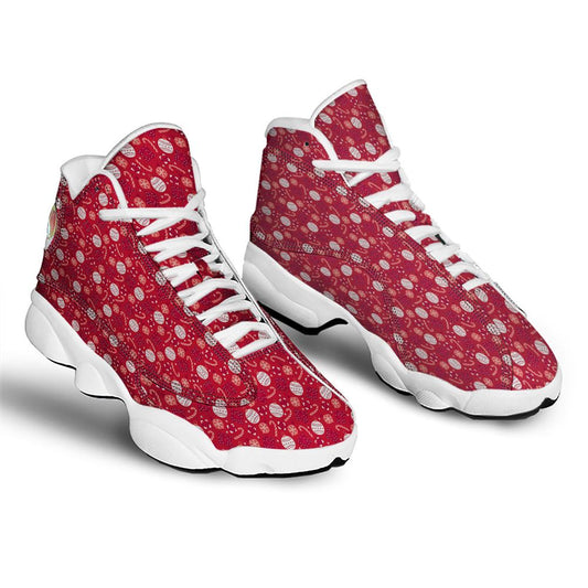 Christmas Basketball Shoes, Cute Christmas Elements Print Pattern Jd13 Shoes For Men Women, Christmas Fashion Shoes