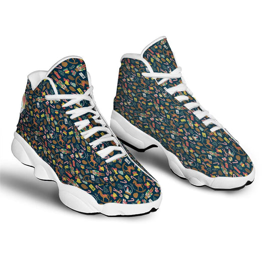 Christmas Basketball Shoes, Decorations Christmas Print Pattern Jd13 Shoes For Men Women, Christmas Fashion Shoes