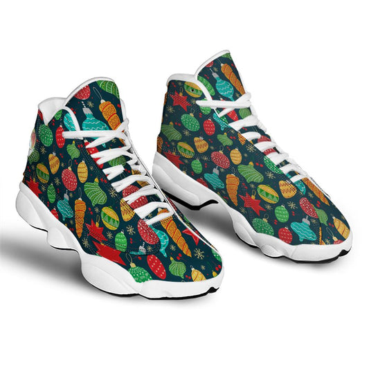 Christmas Basketball Shoes, Decorations Christmas Vintage Print Pattern Jd13 Shoes For Men Women, Christmas Fashion Shoes