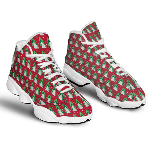 Christmas Basketball Shoes, Dots Merry Christmas Print Pattern Jd13 Shoes For Men Women, Christmas Fashion Shoes