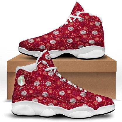 Christmas Basketball Shoes, Elements Merry Christmas Print Pattern Jd13 Shoes For Men Women, Christmas Fashion Shoes