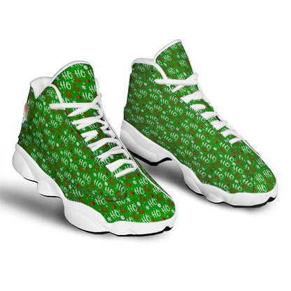 Christmas Basketball Shoes, Ho Ho Christmas Santa Print Pattern Jd13 Shoes For Men Women, Christmas Fashion Shoes