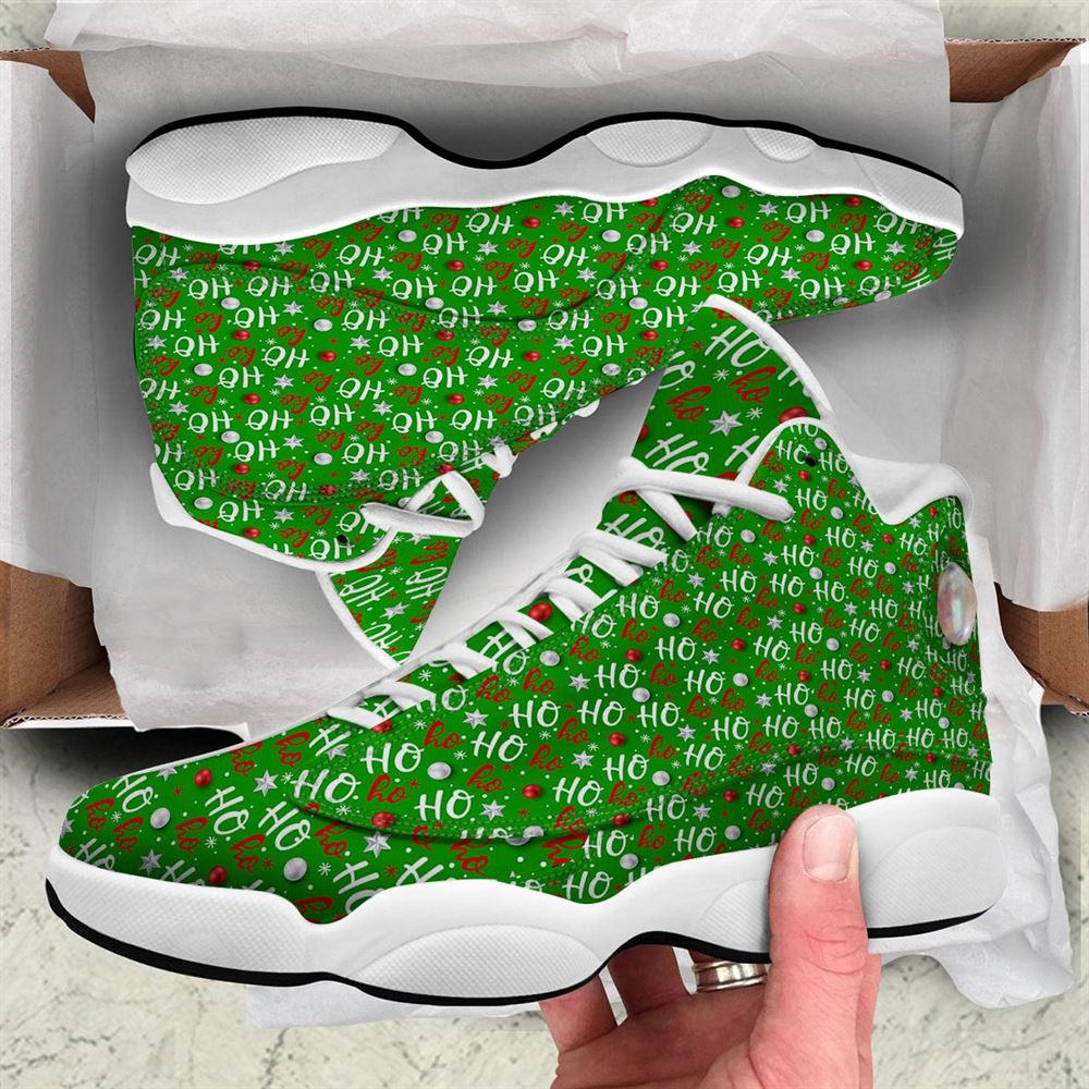 Christmas Basketball Shoes, Ho Ho Christmas Santa Print Pattern Jd13 Shoes For Men Women, Christmas Fashion Shoes