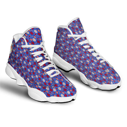 Christmas Basketball Shoes, Holiday Elements Christmas Print Pattern Jd13 Shoes For Men Women, Christmas Fashion Shoes