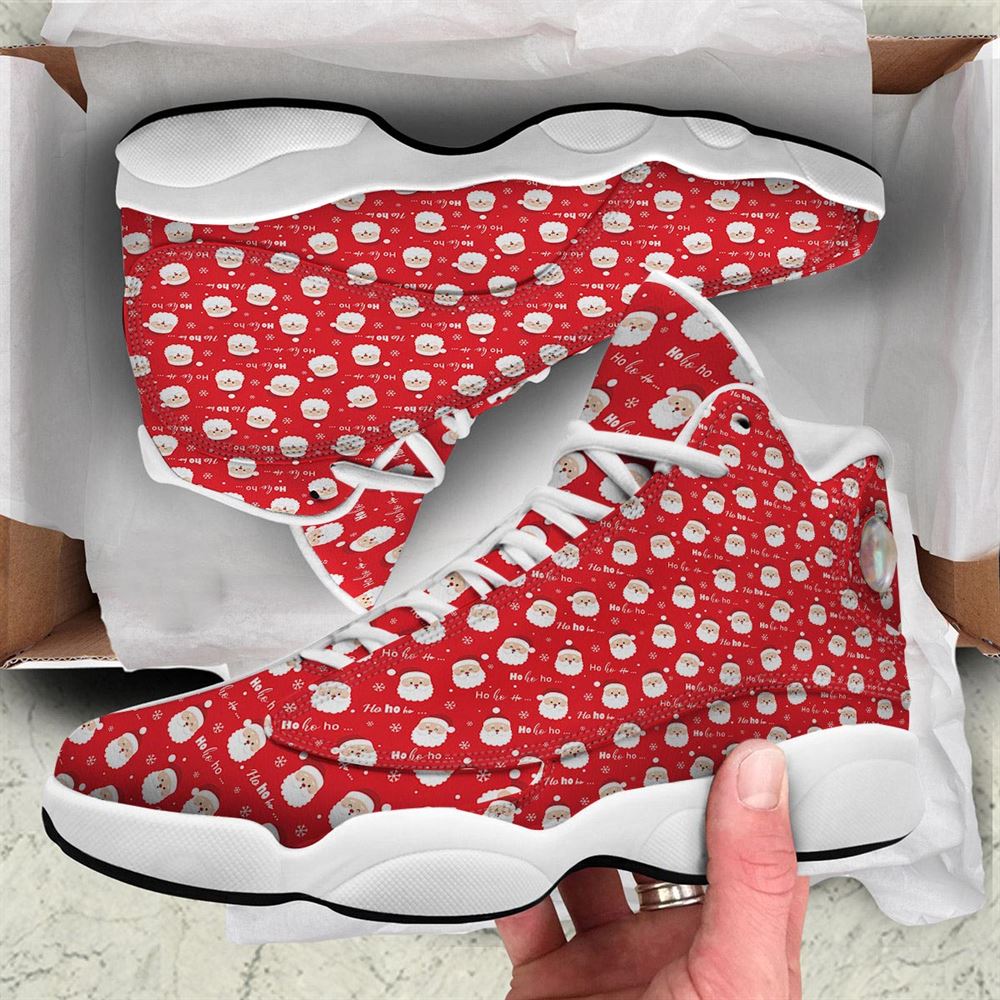 Christmas Basketball Shoes, Santa Claus Christmas Print Pattern Jd13 Shoes For Men Women, Christmas Fashion Shoes