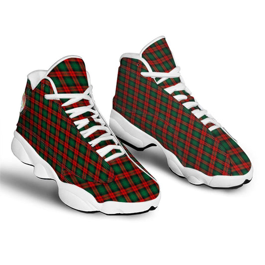 Christmas Basketball Shoes, Tartan Christmas Print Pattern Jd13 Shoes For Men Women, Christmas Fashion Shoes