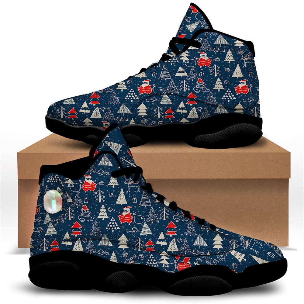 Christmas Basketball Shoes, Tree Merry Christmas Print Pattern Jd13 Shoes For Men Women, Christmas Fashion Shoes