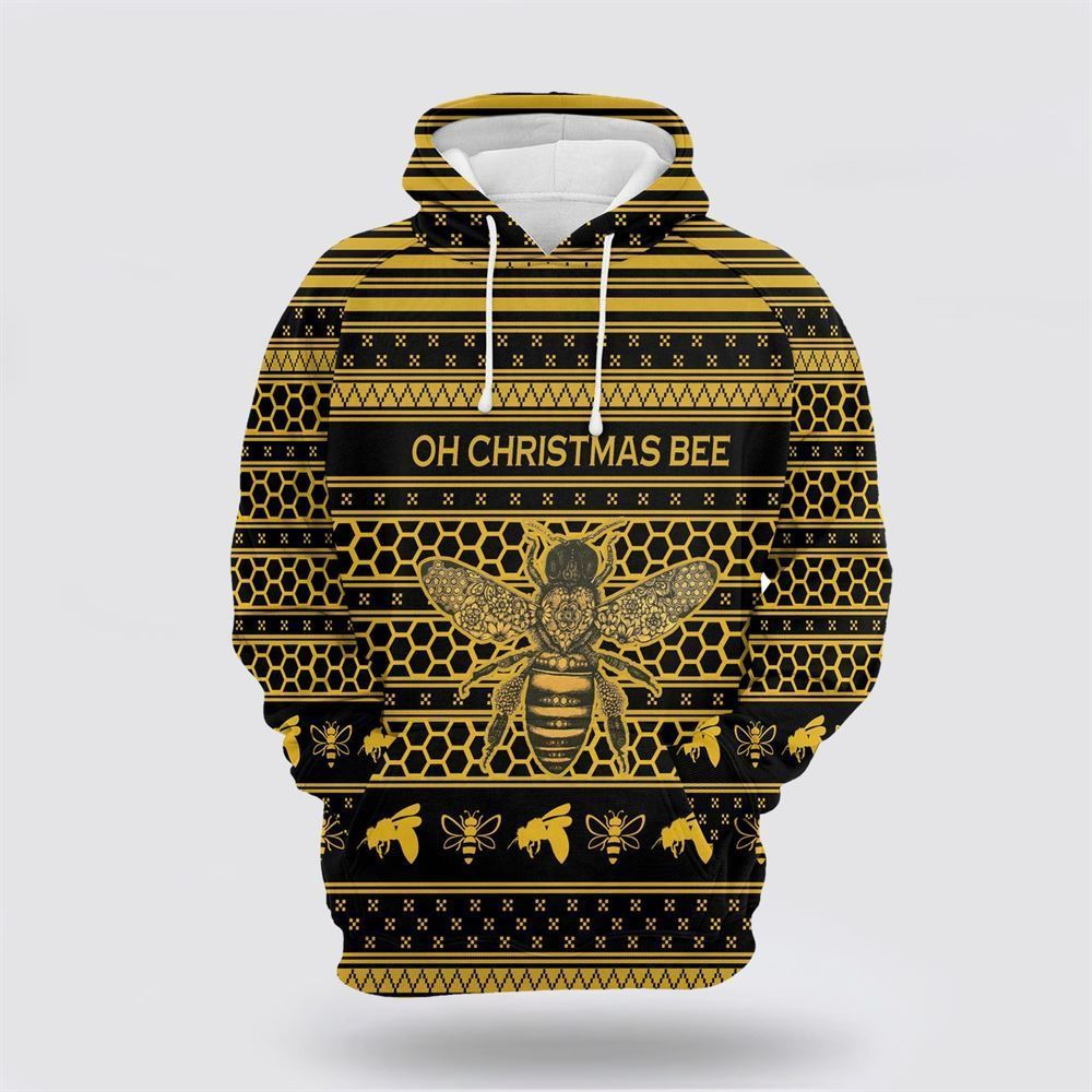 Christmas Bee All Over Print 3D Hoodie For Men & Women, Christmas Hoodie Cute, Christmas Gift, Christmas Fashion