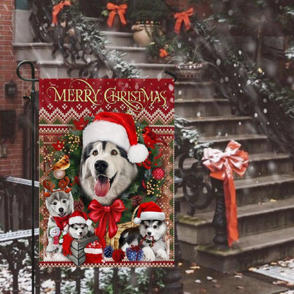 Christmas Begins With Husky Flag, Christmas Dog Garden Flag, Christmas Gifts For Pet, Christmas Outdoor Decor Ideas