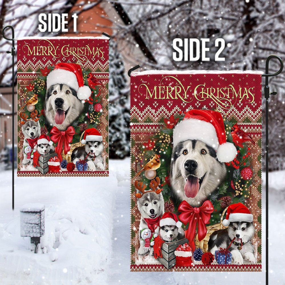 Christmas Begins With Husky Flag, Christmas Dog Garden Flag, Christmas Gifts For Pet, Christmas Outdoor Decor Ideas