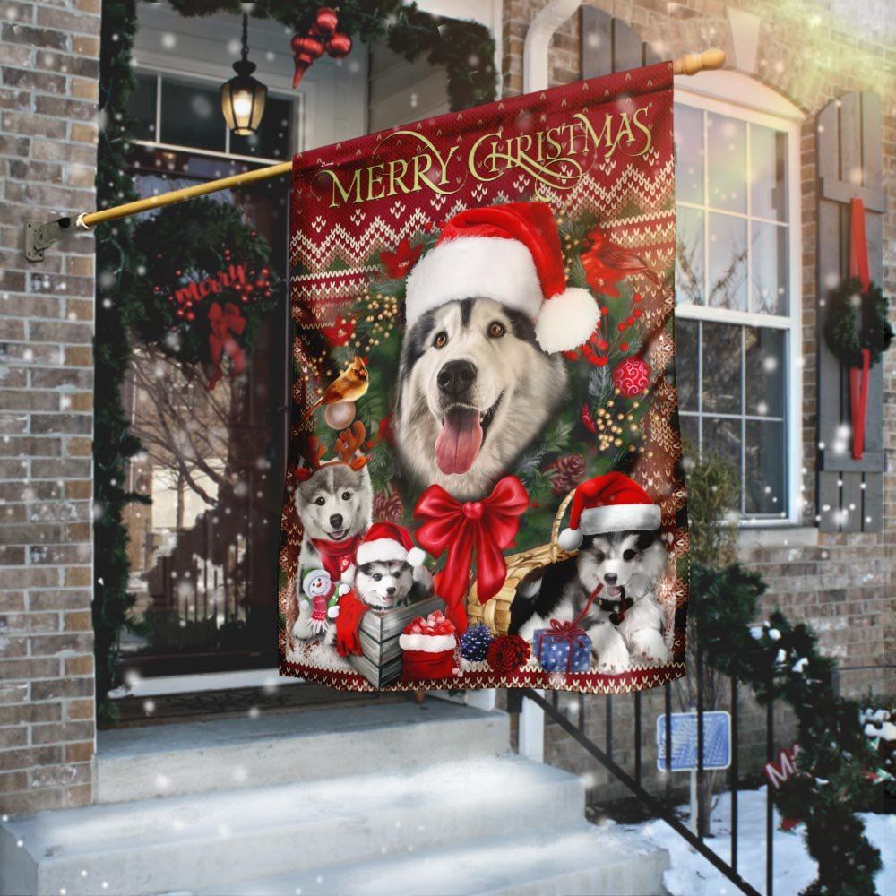 Christmas Begins With Husky Flag, Christmas Dog Garden Flag, Christmas Gifts For Pet, Christmas Outdoor Decor Ideas