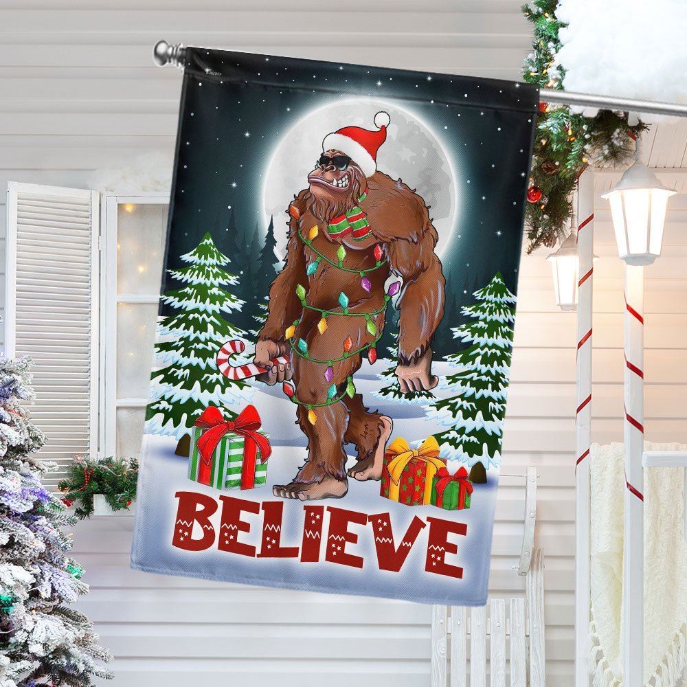 Christmas Bigfoot Flag Believe Flag, Christmas Garden Flag, Home Decor Accessories, Christmas Outdoor Decor Ideas