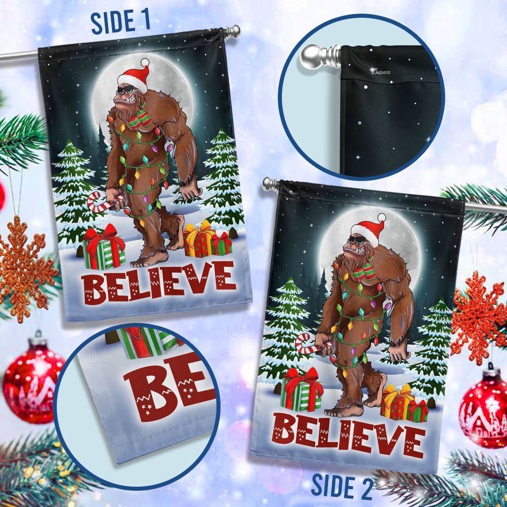 Christmas Bigfoot Flag Believe Flag, Christmas Garden Flag, Home Decor Accessories, Christmas Outdoor Decor Ideas