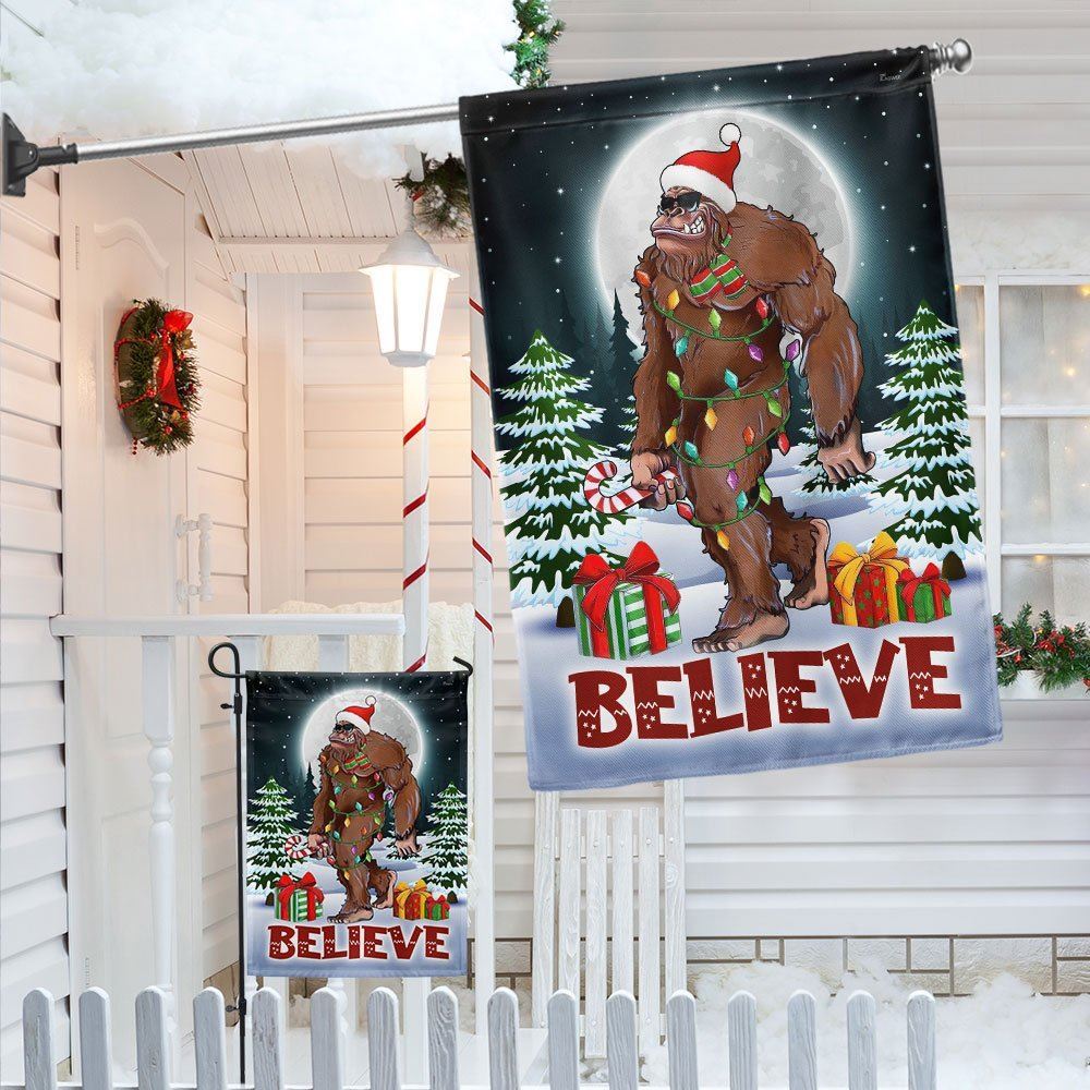 Christmas Bigfoot Flag Believe Flag, Christmas Garden Flag, Home Decor Accessories, Christmas Outdoor Decor Ideas