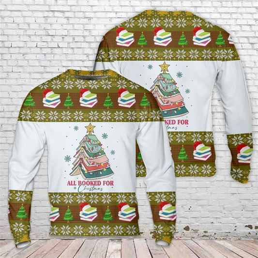 Christmas Book Tree Ugly Christmas Sweater, Best Gift For Holiday, Christmas Crewneck Sweater, Christmas Winter Fashion