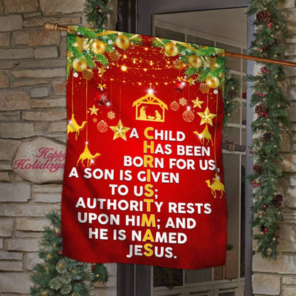 Christmas Christ Jesus Flag He Is Named Jesus Flag, Christian Christmas House Flag, Christmas Outdoor Decor Ideas