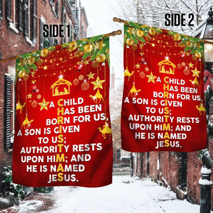 Christmas Christ Jesus Flag He Is Named Jesus Flag, Christian Christmas House Flag, Christmas Outdoor Decor Ideas
