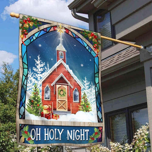 Christmas Church Oh Holy Night Flag, Christmas Garden Flag, Home Decor Accessories, Christmas Outdoor Decor Ideas