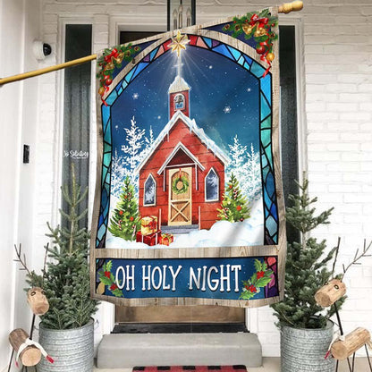 Christmas Church Oh Holy Night Flag, Christmas Garden Flag, Home Decor Accessories, Christmas Outdoor Decor Ideas