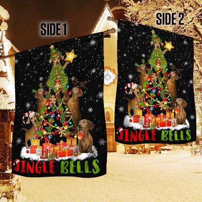 Christmas Dachshund Dog Flag Christmas Tree Flag, Christmas Dog Garden Flag, Christmas Gifts For Pet, Christmas Outdoor Decor Ideas