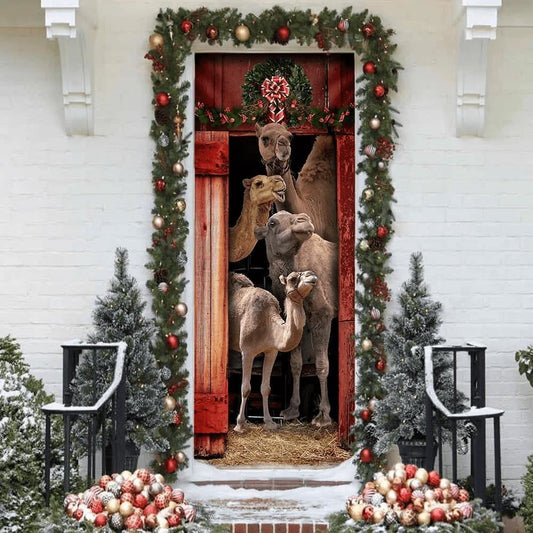 Christmas Door Cover Happy Family Camel,Christmas Door Cover Tmarc Tee, Christmas Door Knob Covers, Christmas Outdoor Decoration
