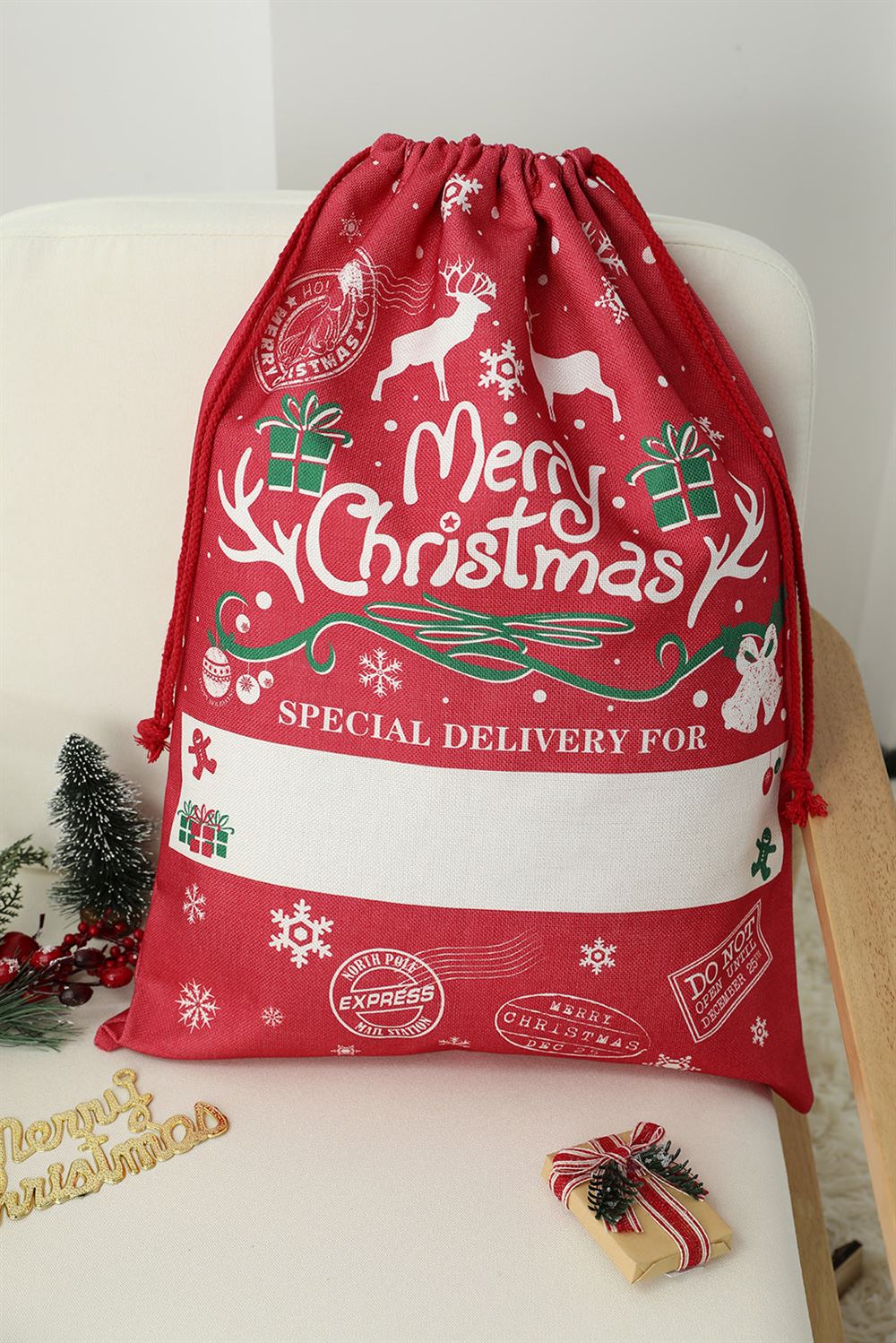 Christmas Drawstring Large Santa Sack, Gift For Chidren, Christmas Bag Gift, Christmas Gift 2023