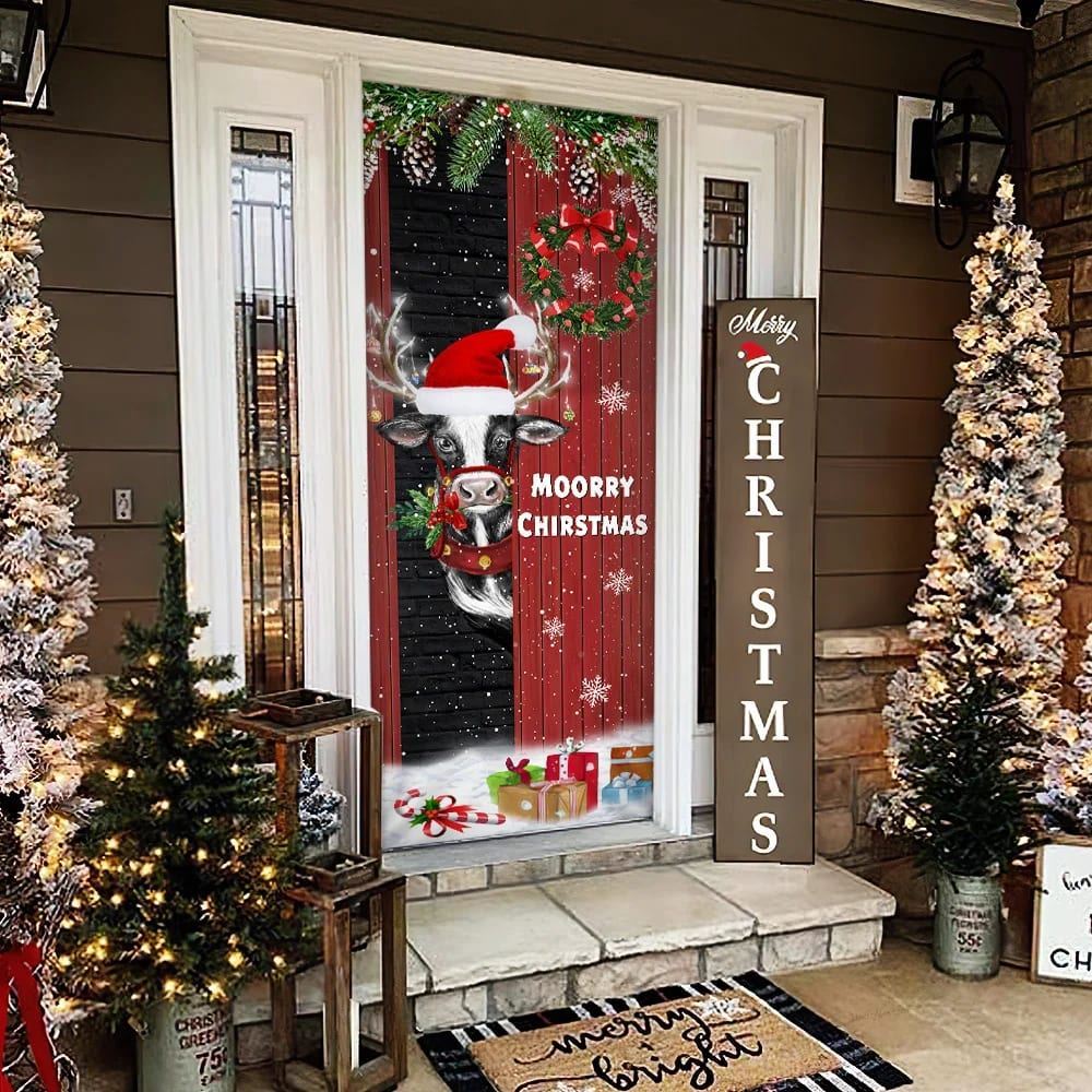 Christmas Farm Door Cover Moorry Christmas, Door Christmas Cover, Christmas Door Knob Covers, Christmas Outdoor Decoration