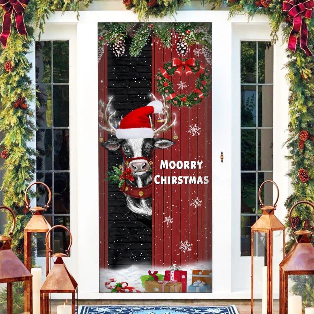 Christmas Farm Door Cover Moorry Christmas, Door Christmas Cover, Christmas Door Knob Covers, Christmas Outdoor Decoration