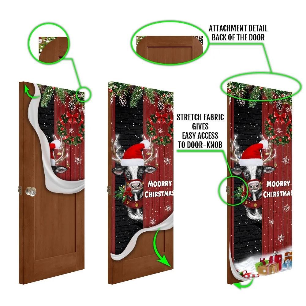 Christmas Farm Door Cover Moorry Christmas, Door Christmas Cover, Christmas Door Knob Covers, Christmas Outdoor Decoration