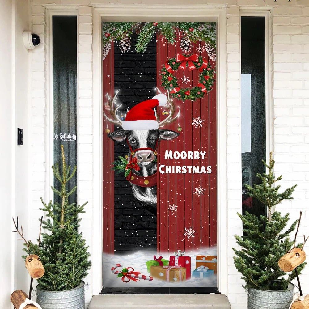 Christmas Farm Door Cover Moorry Christmas, Door Christmas Cover, Christmas Door Knob Covers, Christmas Outdoor Decoration